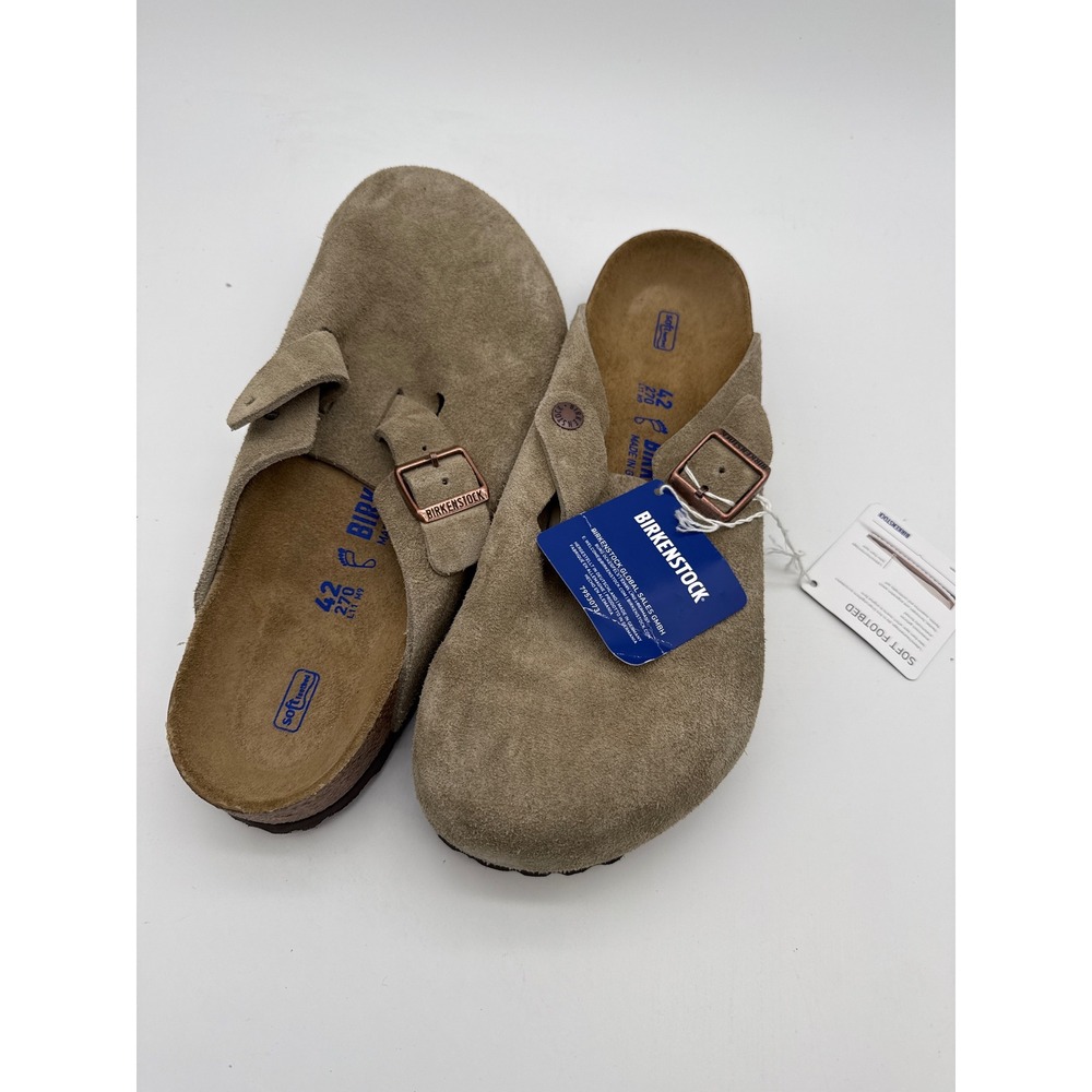 Birkenstock Boston Clog size 42 Mens 9 Womens 11 Taupe New Suede Soft Footbed 42